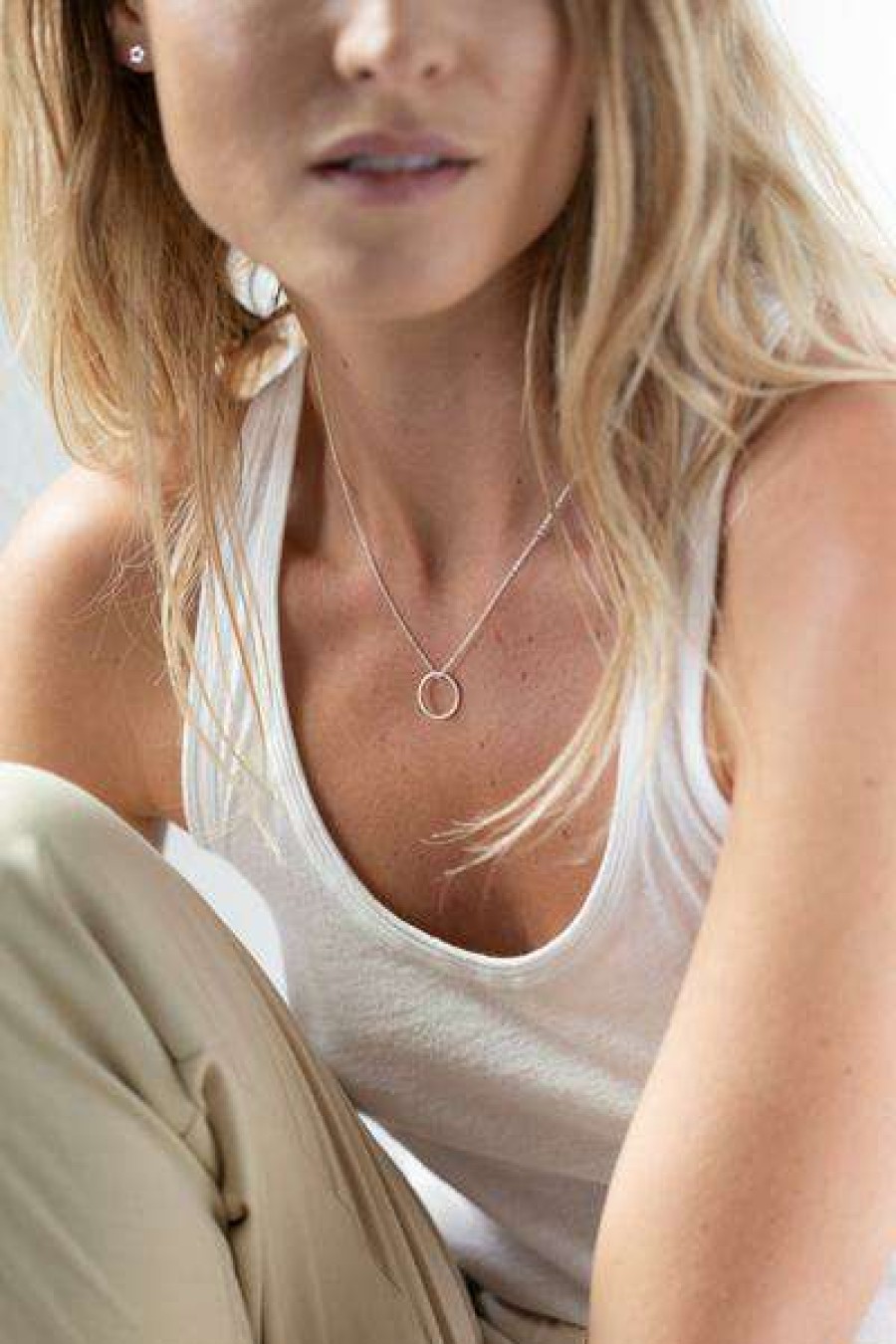 Womens * | One & Eight Silver Eternity Circle Necklace