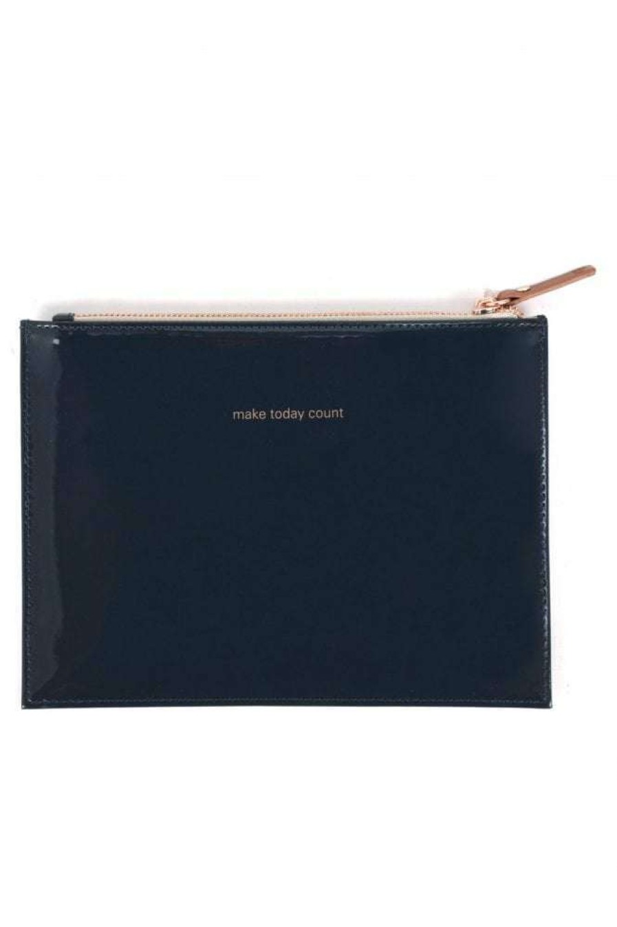 Womens * | Caroline Gardner Navy Zip Pouch