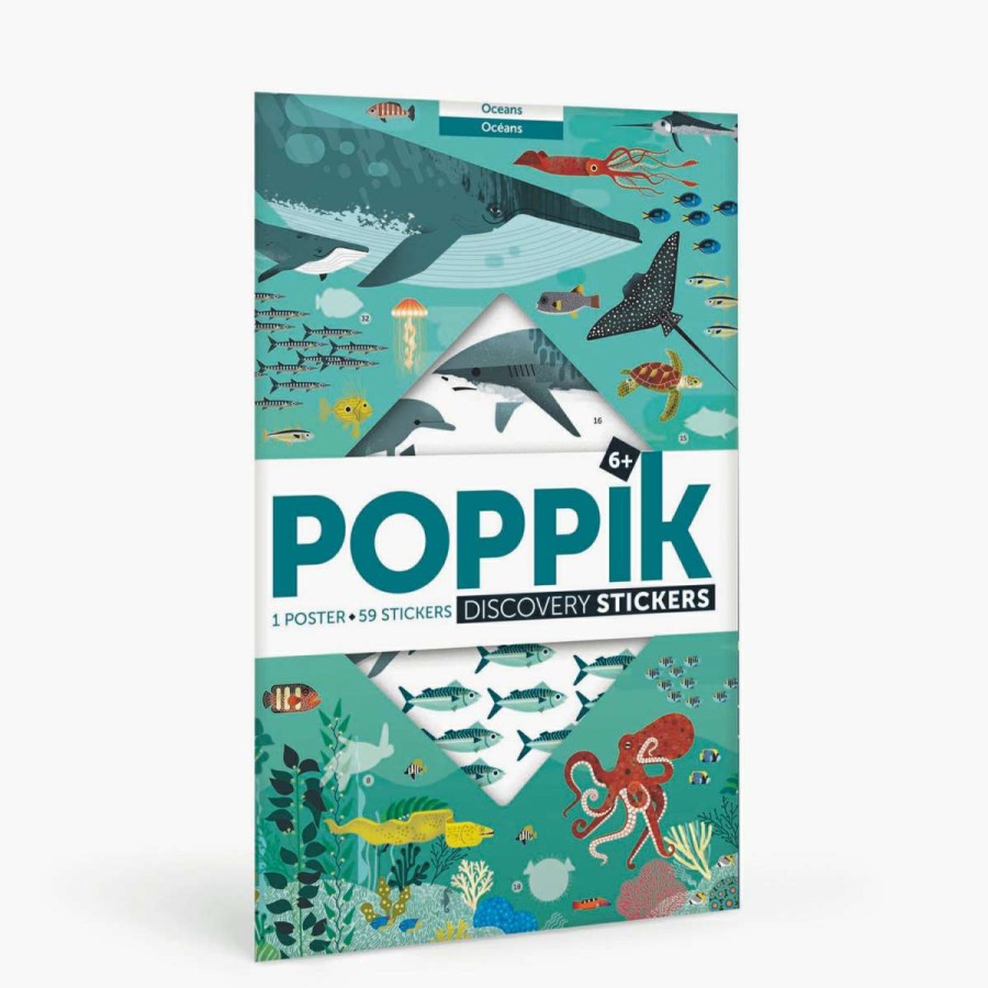 Lifestyle * | Poppik Oceans Educational Sticker Poster + 59 Stickers