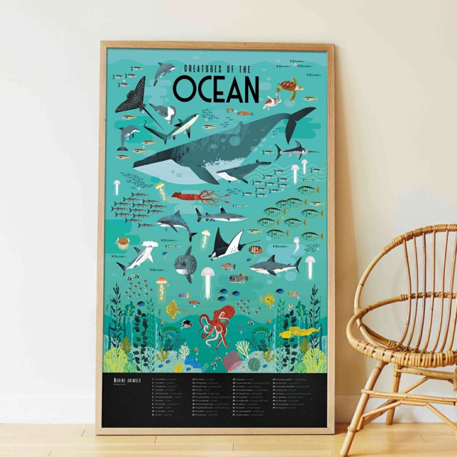 Lifestyle * | Poppik Oceans Educational Sticker Poster + 59 Stickers