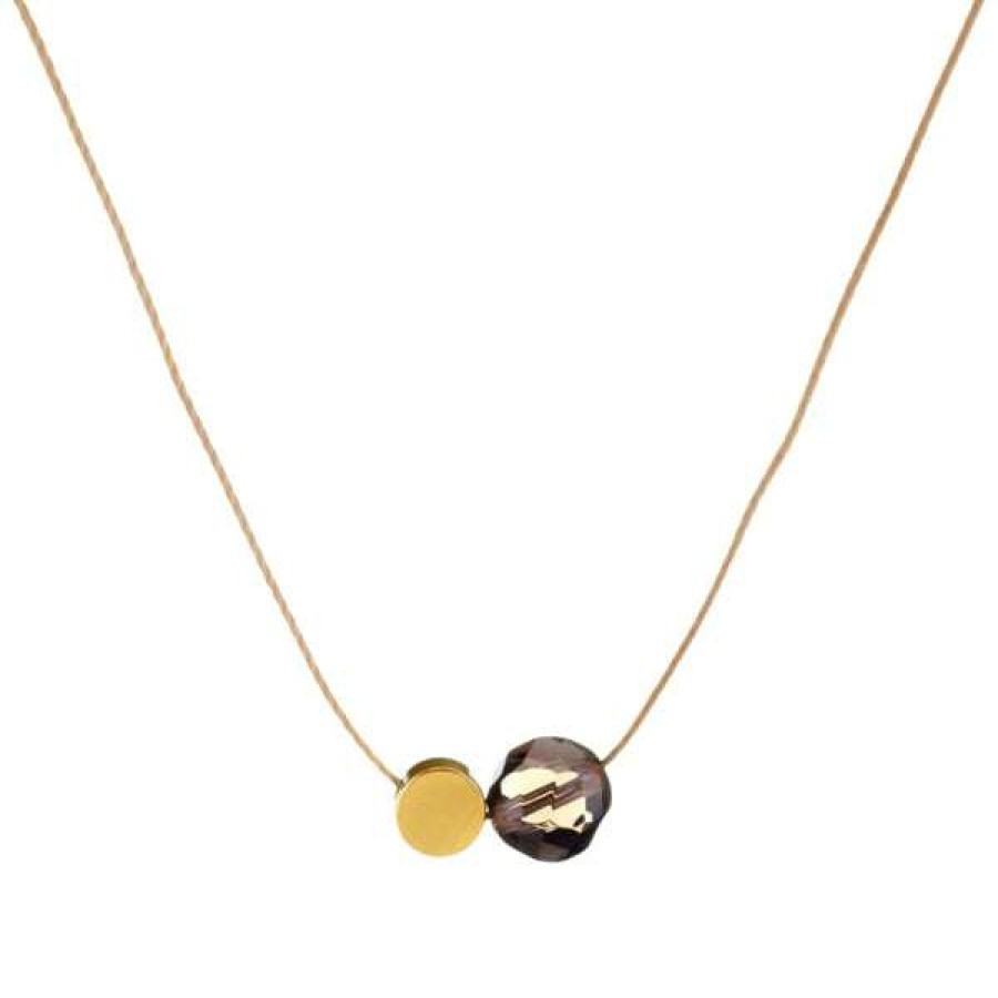 Womens * | One & Eight 2219 Smokey Quartz Cord Necklace