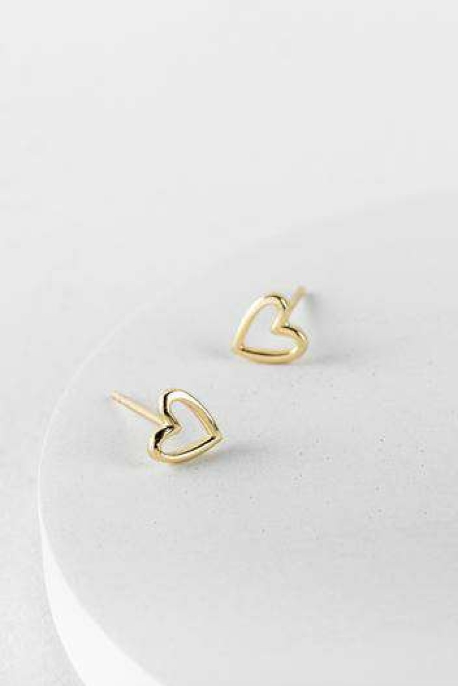 Womens * | One & Eight Gold Open Heart Studs