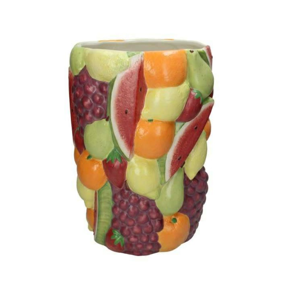 Homewares * | Melting Pot Amsterdam Bloemenvaas Fijn Aardewerk Fruit Multicolor 33Cm