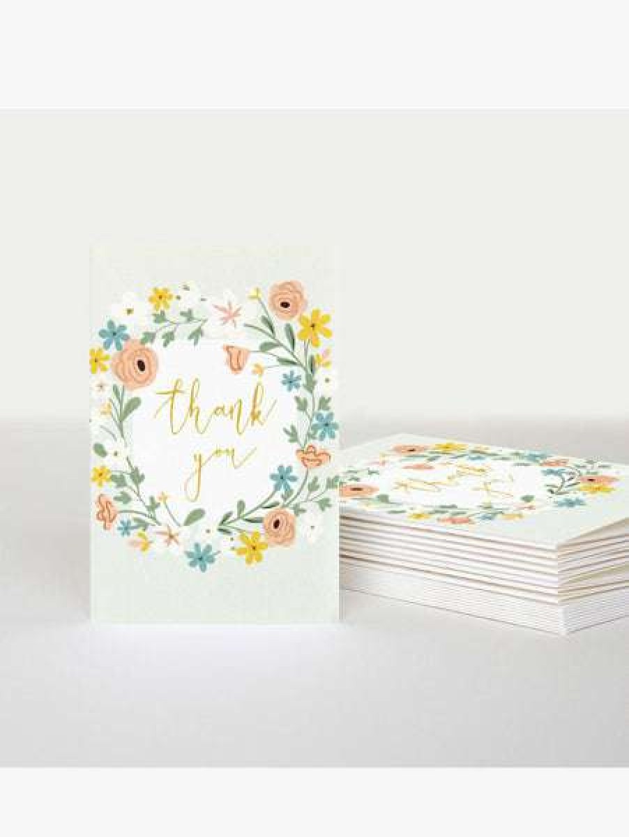 Lifestyle * | Caroline Gardner Floral Thank You Notecards Pack Of 10