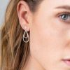 Womens * | One & Eight Silver Double Teardrop Earrings