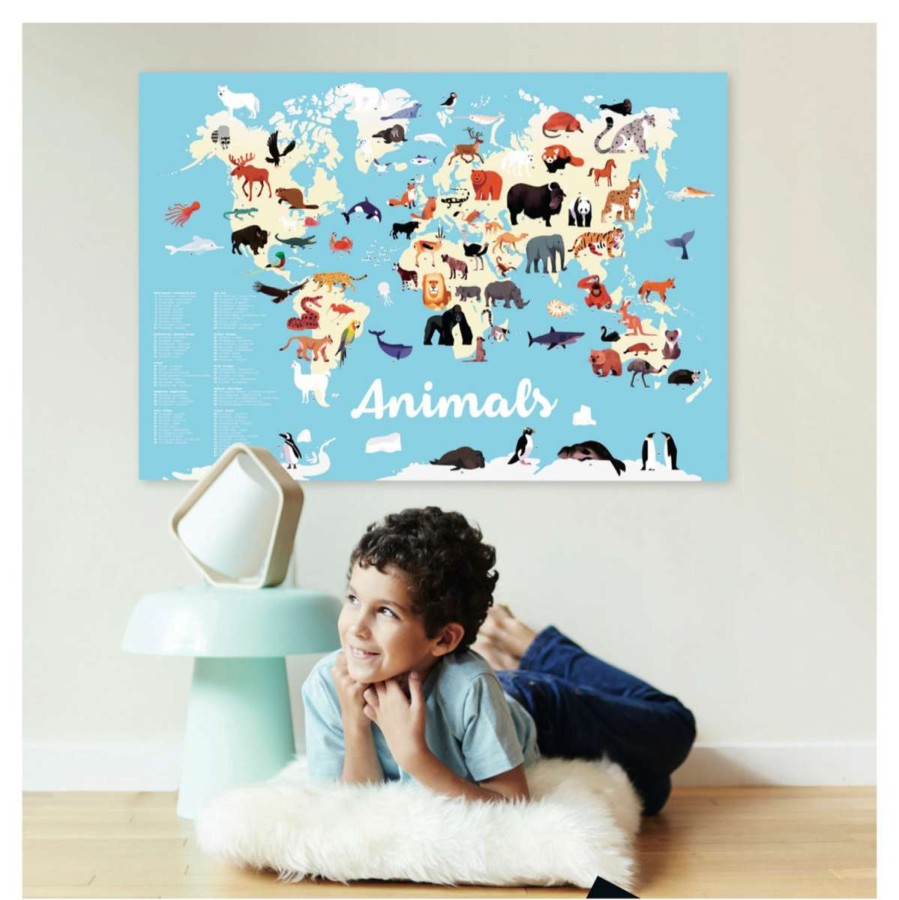 Homewares * | Poppik Discovery Sticker Poster Animals Of The World