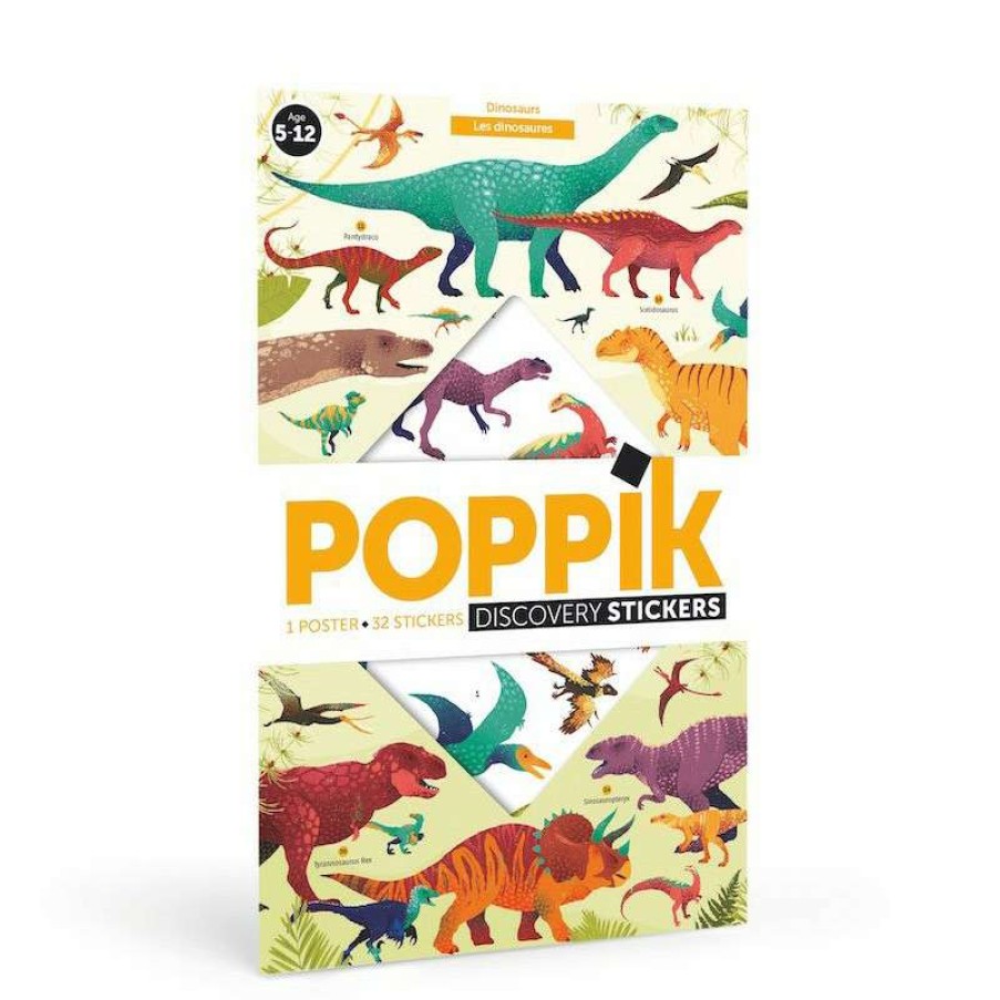 Lifestyle * | Poppik Poster Dinosaures 5 12 Ans Poster Educatif 32 Stickers