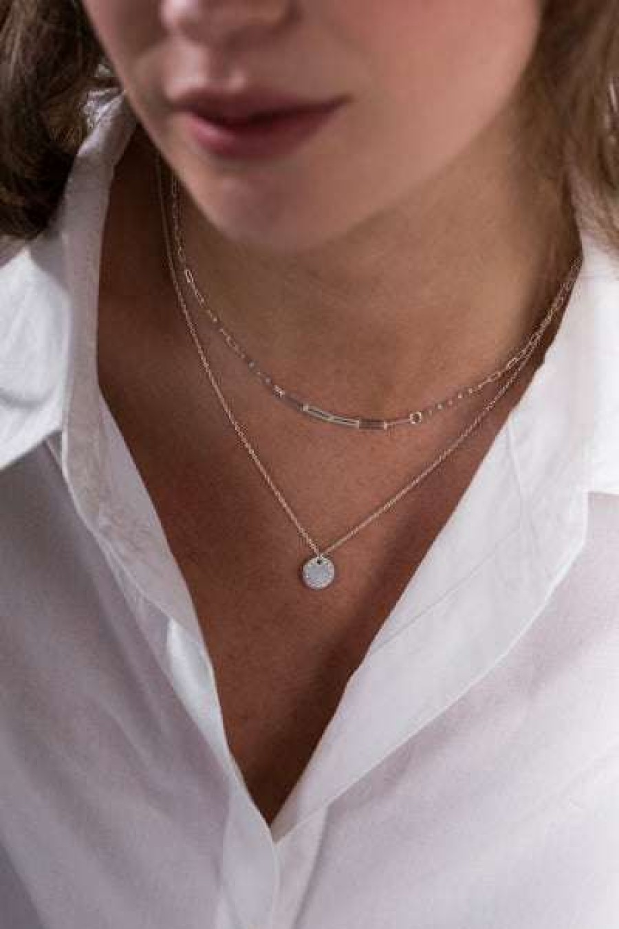 Womens * | One & Eight Silver Oslo Necklace