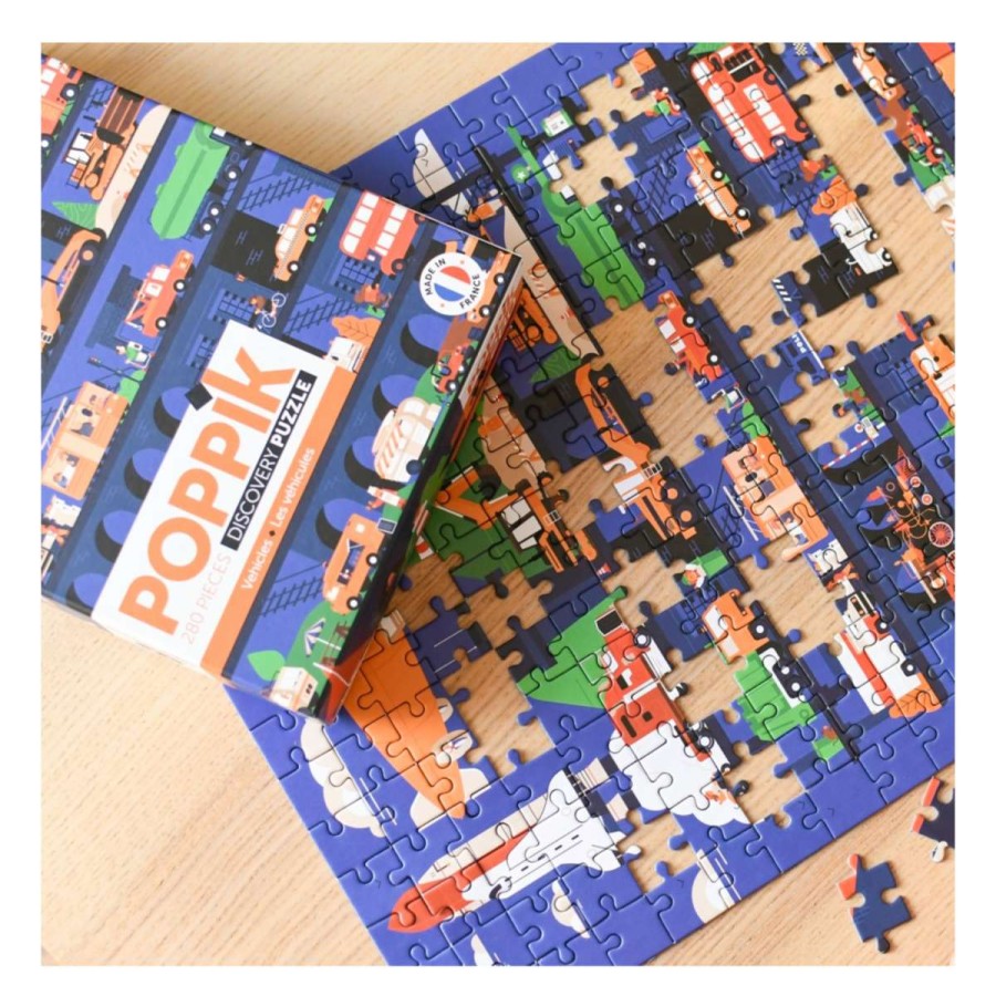 Kids * | Poppik Puzzle Educativo 280 Pz Vehicles- Poppik