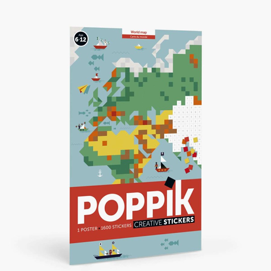 Lifestyle * | Poppik World Map Sticker Poster + 1600 Stickers