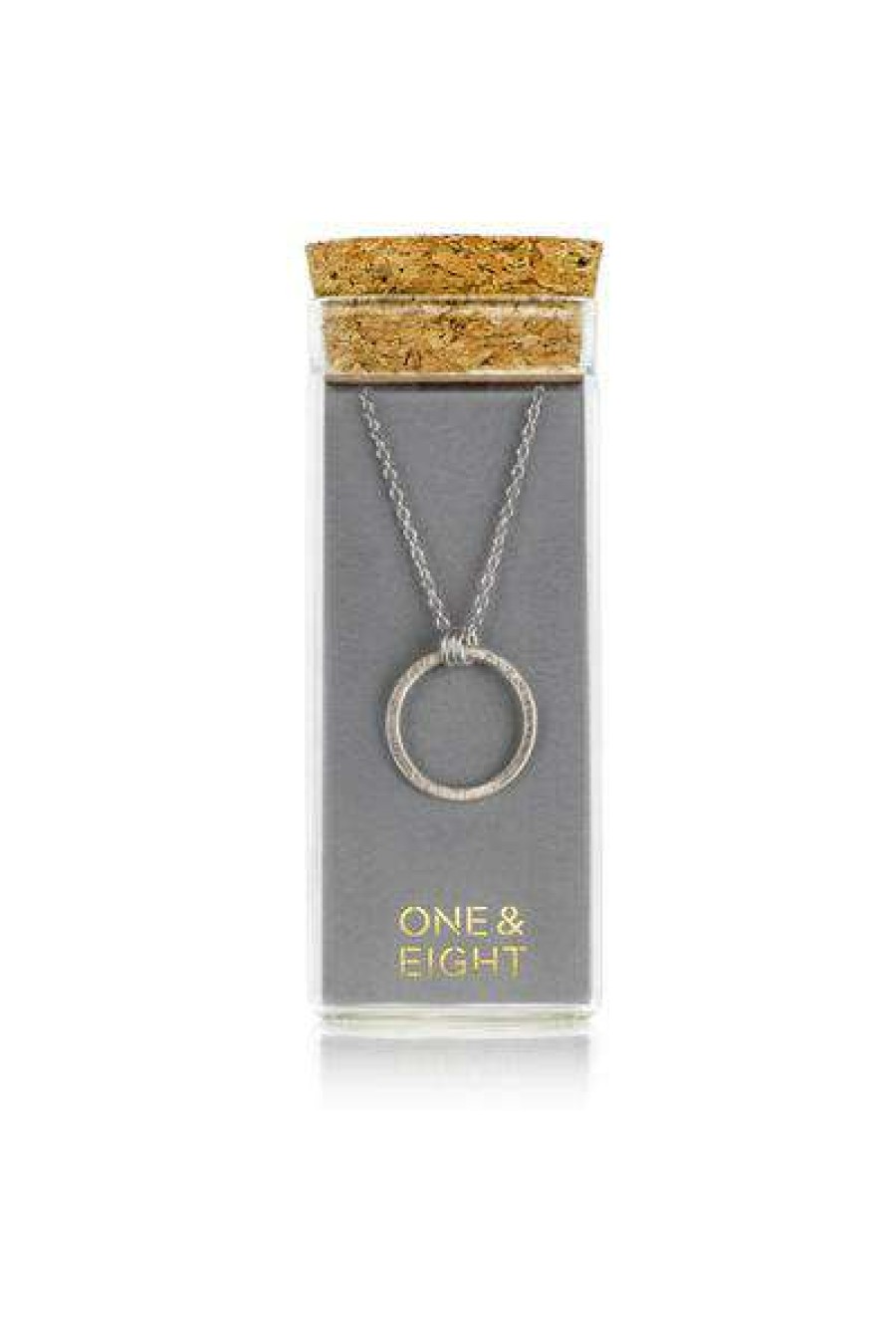 Womens * | One & Eight Silver Midi Brushed Hoop Necklace