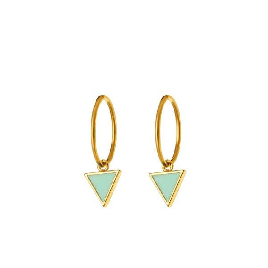 Womens * | One & Eight Mint Triangle Earrings