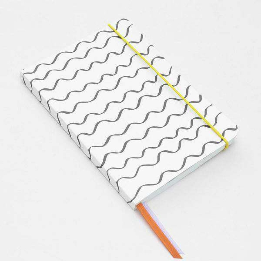 Lifestyle * | Caroline Gardner Black White Waves A5 Note Book