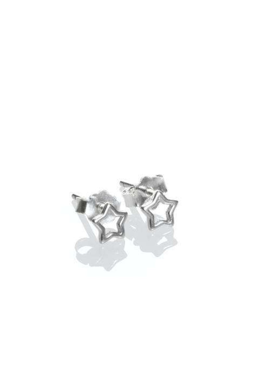 Womens * | One & Eight Silver Tiny Open Star Studs