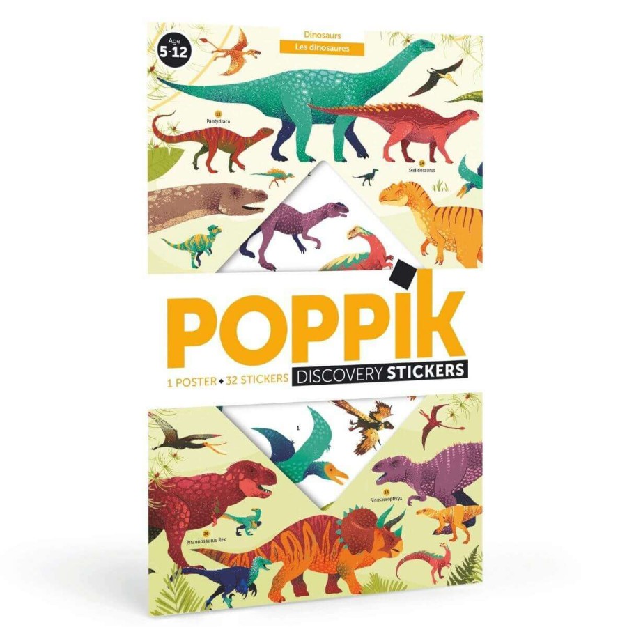 Lifestyle * | Poppik Poster Educativo De Pegatinas Dinosaurios