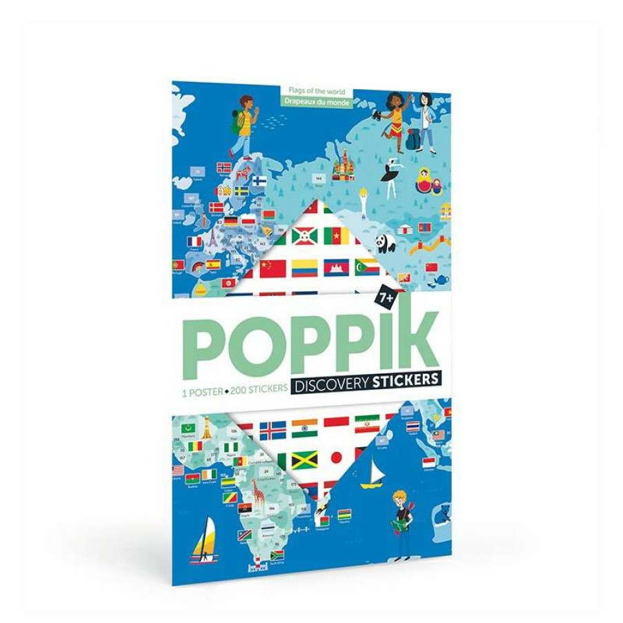 Lifestyle * | Poppik Poster Drapeaux Du Monde 6 12 A Poster Educatif 200 Stickers