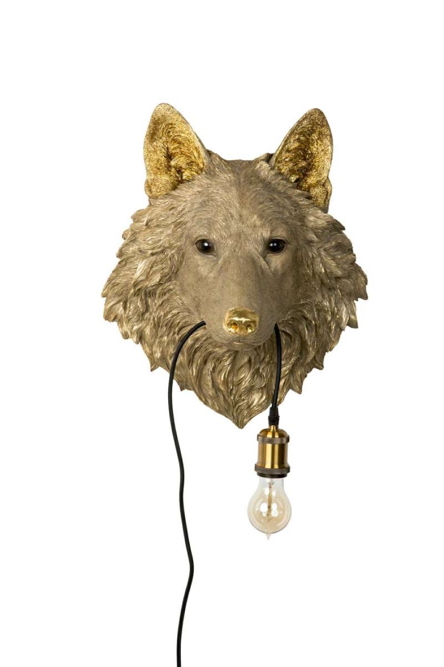 Homewares * | Melting Pot Amsterdam Wolf Lamp Goudmateriaal: Polyresinafmeting: 40X27X46.5 Cm