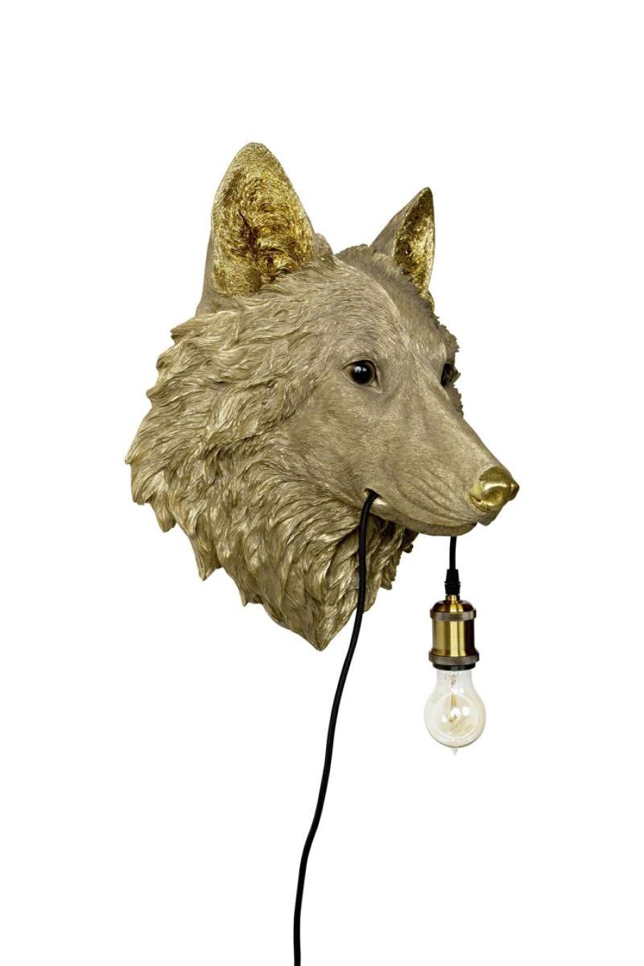 Homewares * | Melting Pot Amsterdam Wolf Lamp Goudmateriaal: Polyresinafmeting: 40X27X46.5 Cm