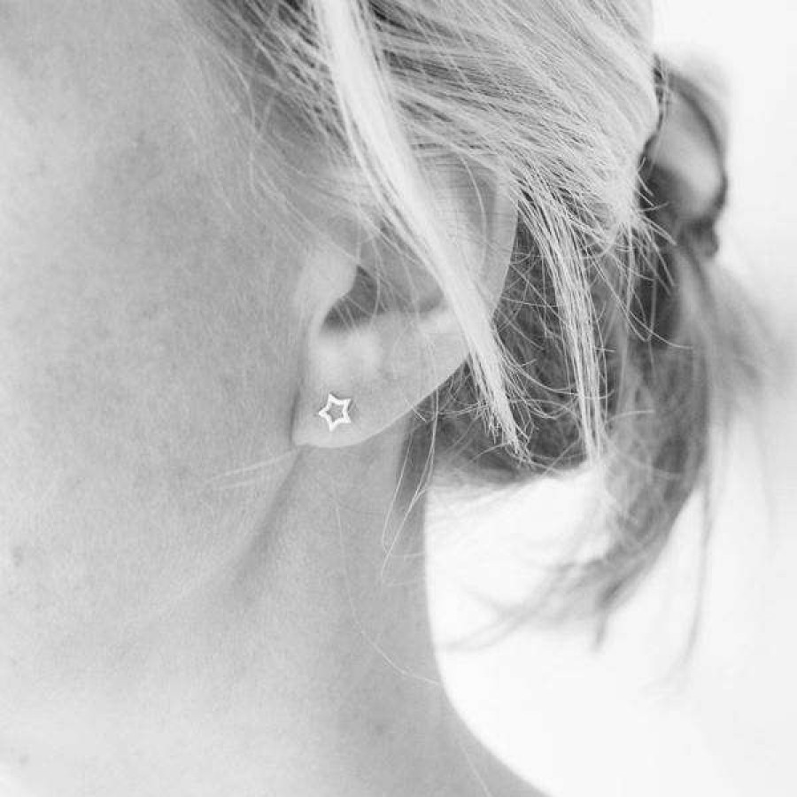 Womens * | One & Eight Gold Star Studs