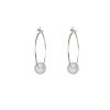 Womens * | One & Eight White Seaglass Silver Hoop Earrings