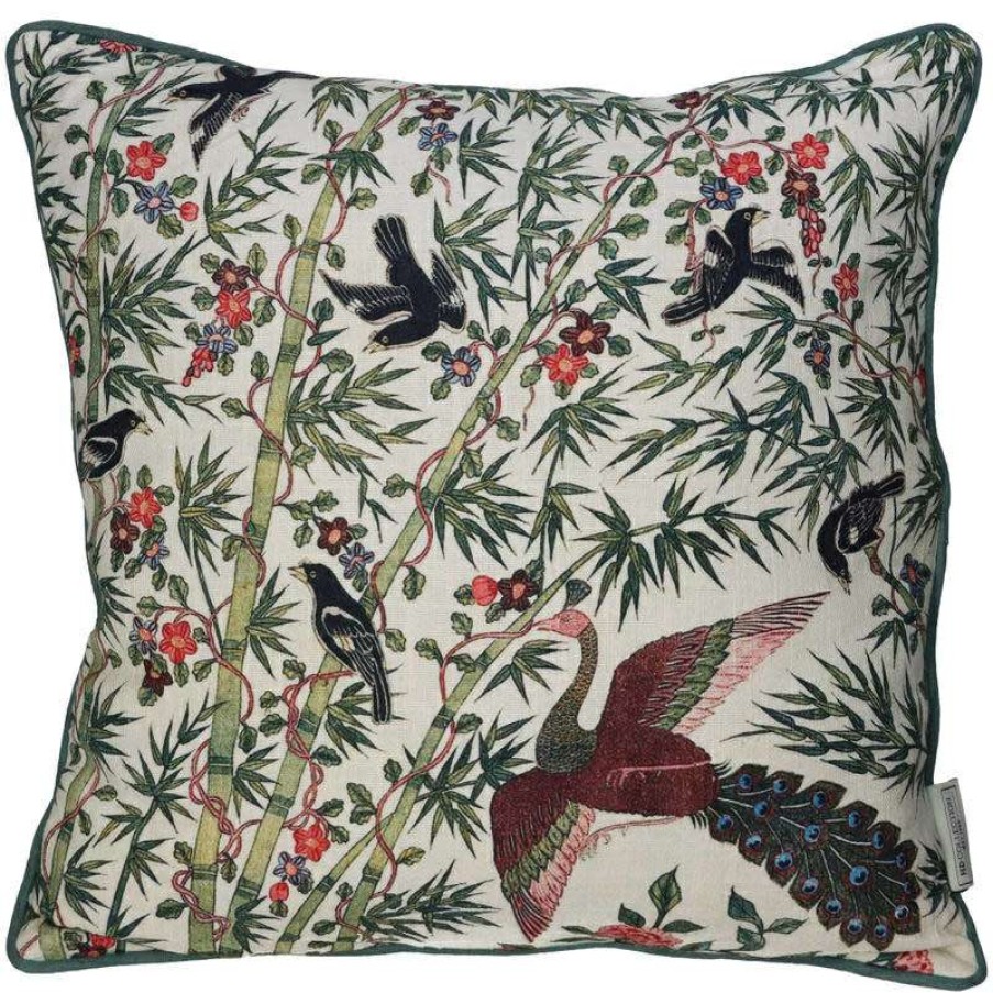 Homewares * | Melting Pot Amsterdam Kussen Katoen Met Vogels Ivoor 45X45Cm