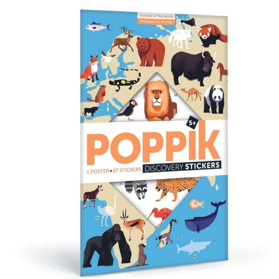 Lifestyle * | Poppik Poster Educativo De Pegatinas Animales Del Mundo