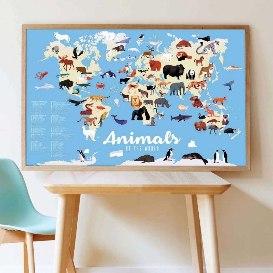 Lifestyle * | Poppik Poster Educativo De Pegatinas Animales Del Mundo