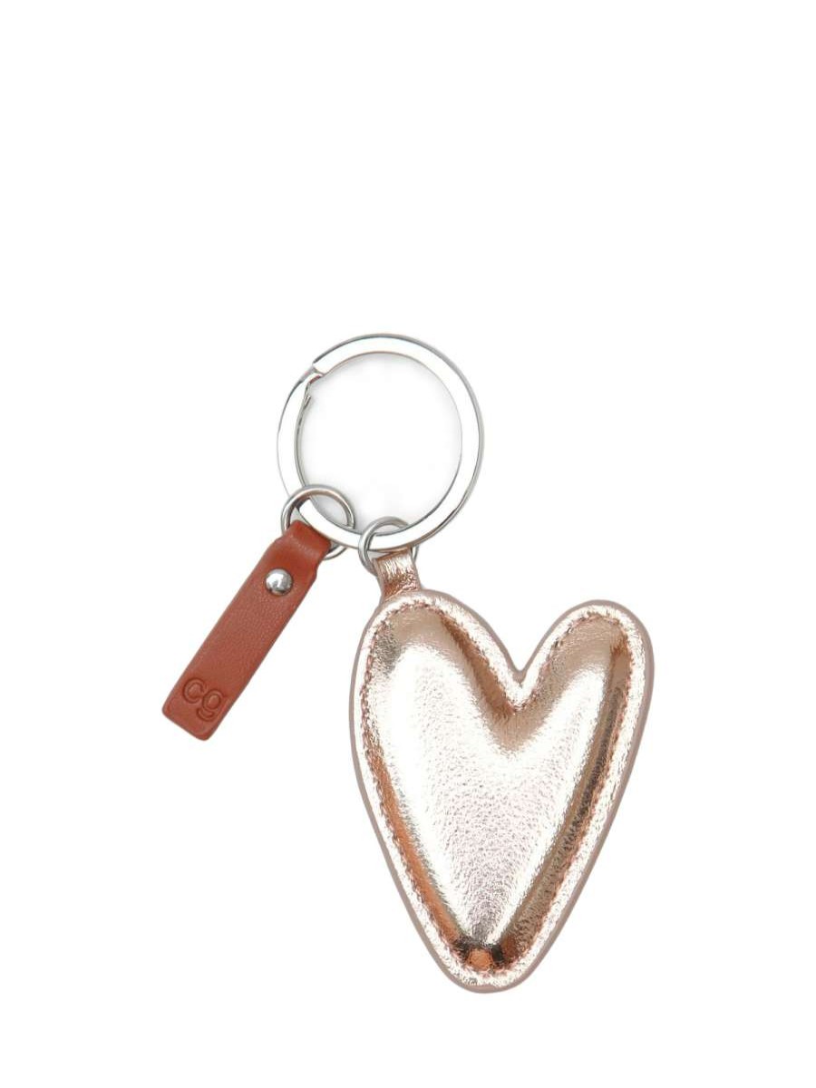 Womens * | Caroline Gardner Rose Gold Heart Keyring