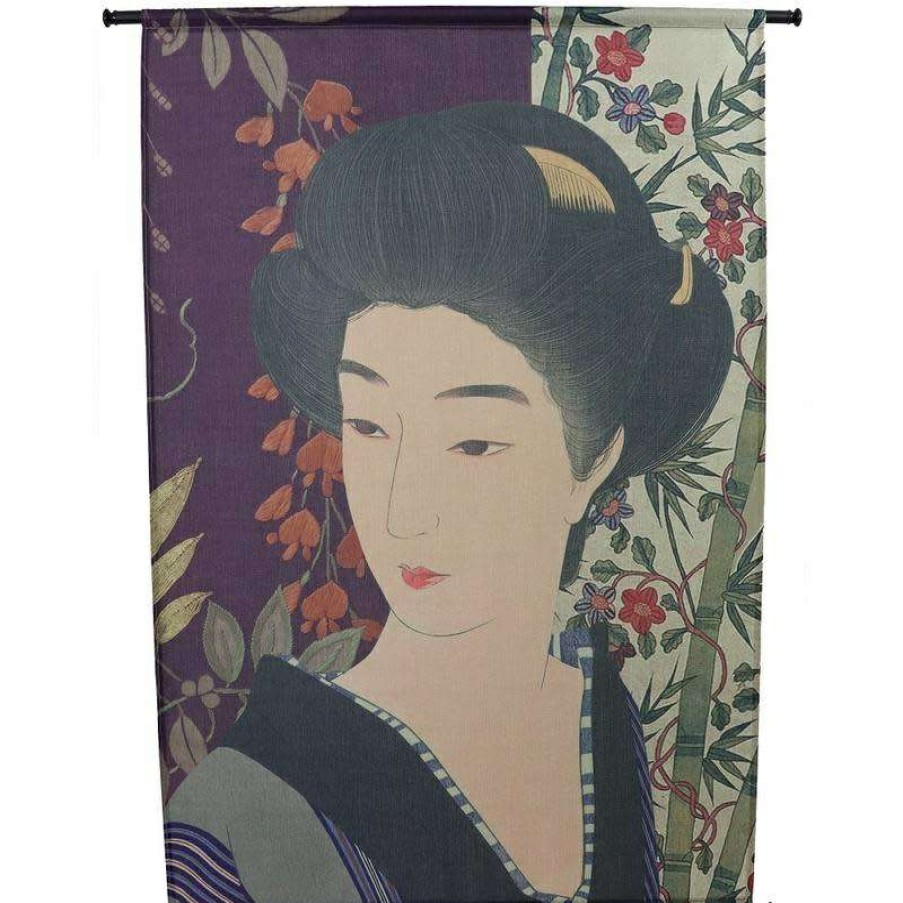 Homewares * | Melting Pot Amsterdam Wanddoek/Poster Van Geisha ,Polyester Bordeaux 105X136Cm 9989