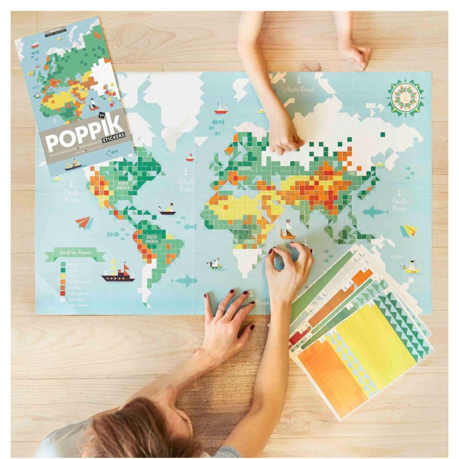 Homewares * | Poppik Creative Sticker Poster World Map