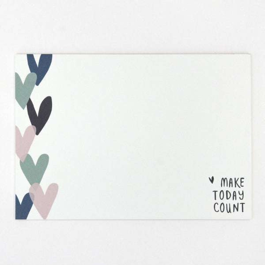 Lifestyle * | Caroline Gardner Teal Falling Hearts Desk Pad