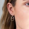 Womens * | One & Eight Gold Double Teardrop Stud Earrings