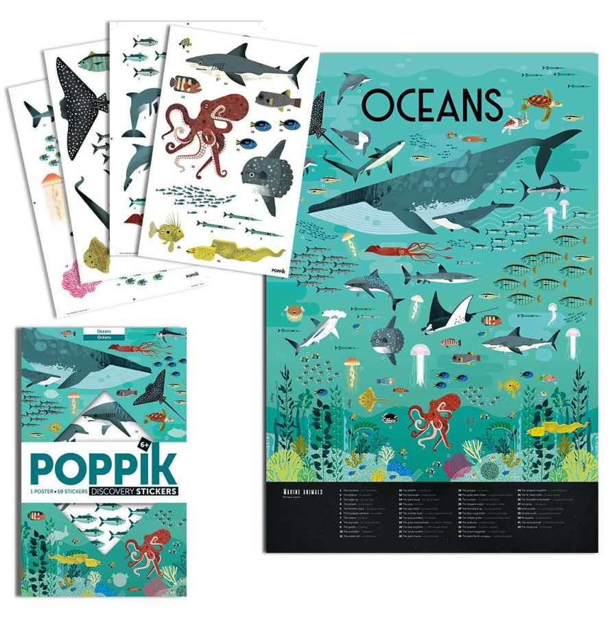 Homewares * | Poppik Discovery Sticker Poster Oceans