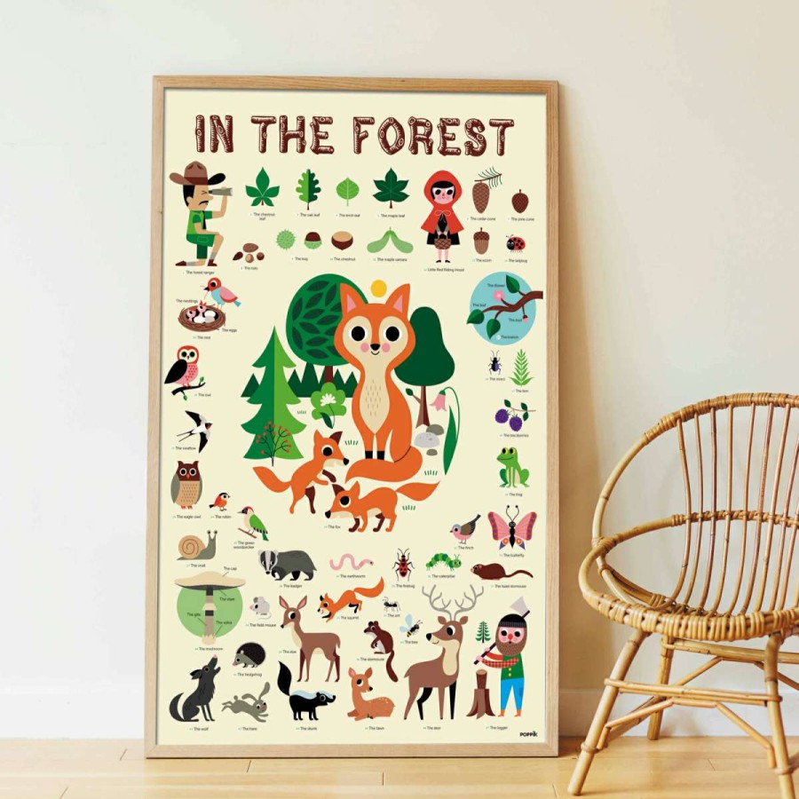 Lifestyle * | Poppik In The Forest Educational Sticker Poster + 60 Stickers