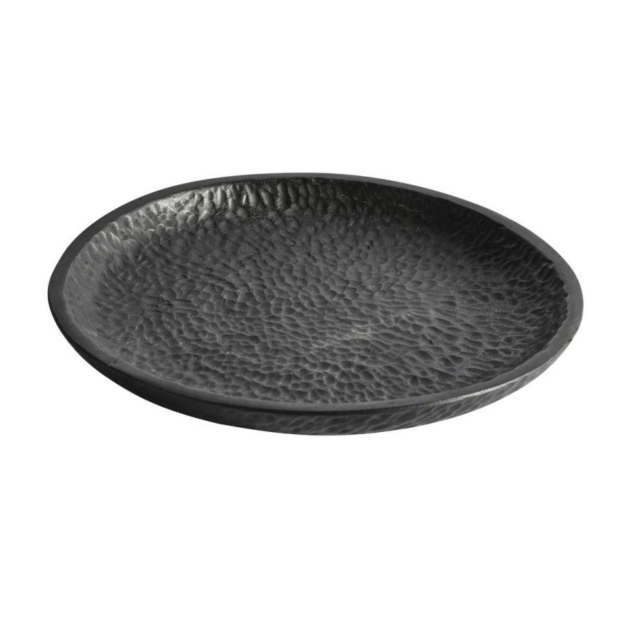 Homewares * | Muubs Black Mahogany Carved Plate