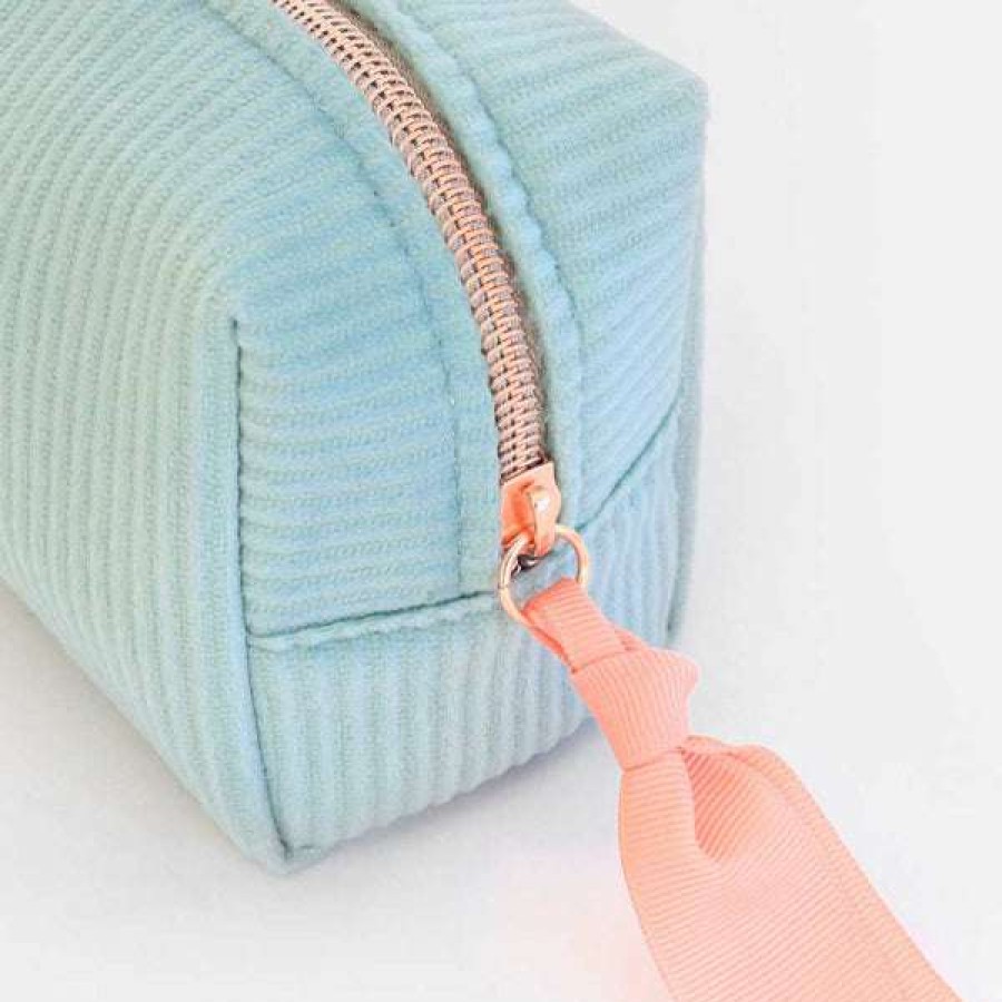 Lifestyle * | Caroline Gardner Blue Cosmetic Bag Mini Cube