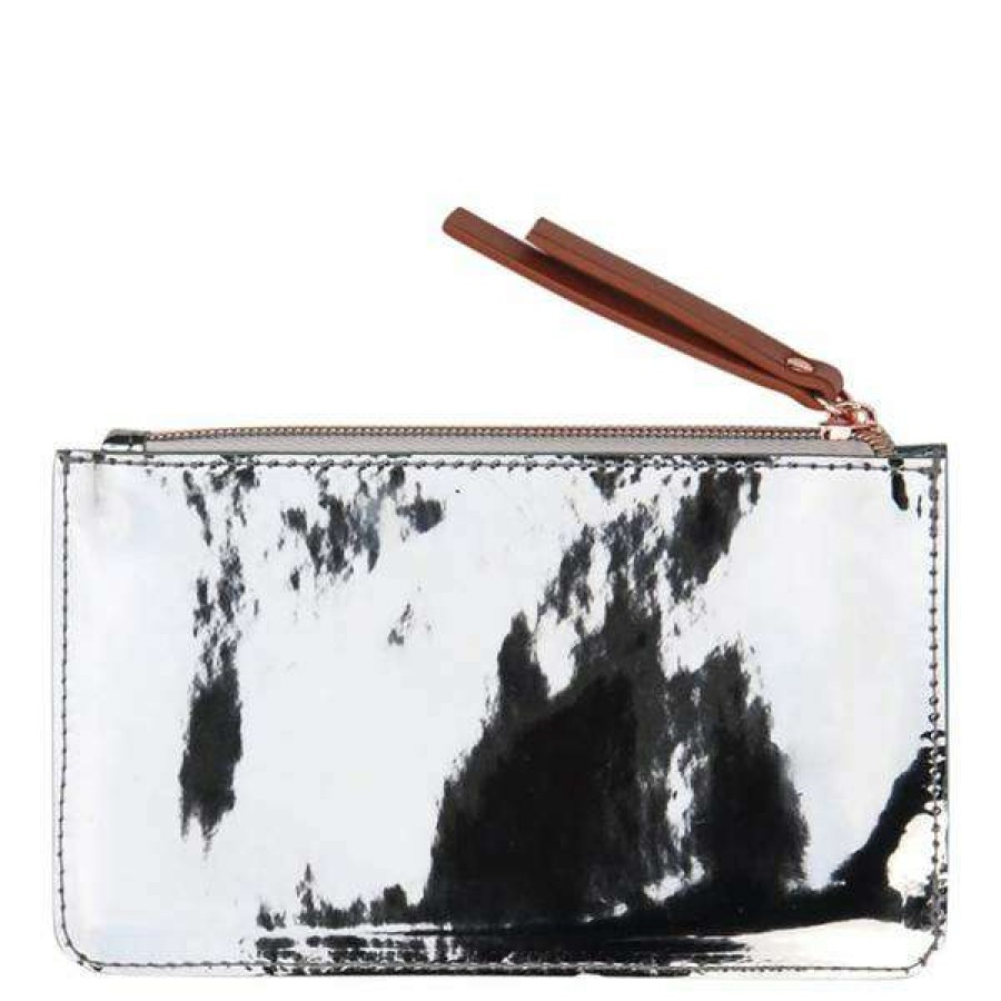 Womens * | Caroline Gardner Silver Purse Gunmetal