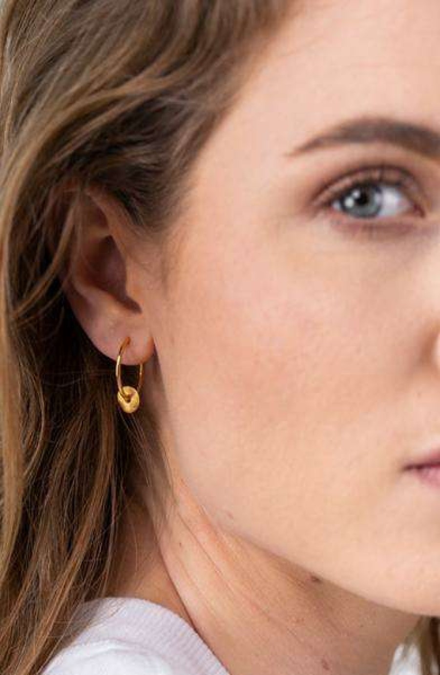 Womens * | One & Eight Gold Tolvan Hoop Studs