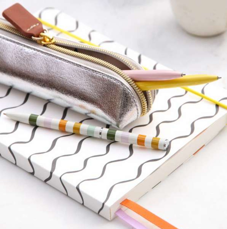 Lifestyle * | Caroline Gardner Silver Crackle Small Pencil Case