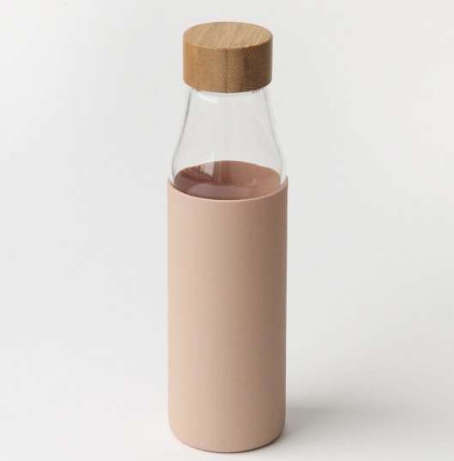 Homewares * | Caroline Gardner Pink Glass Water Bottle