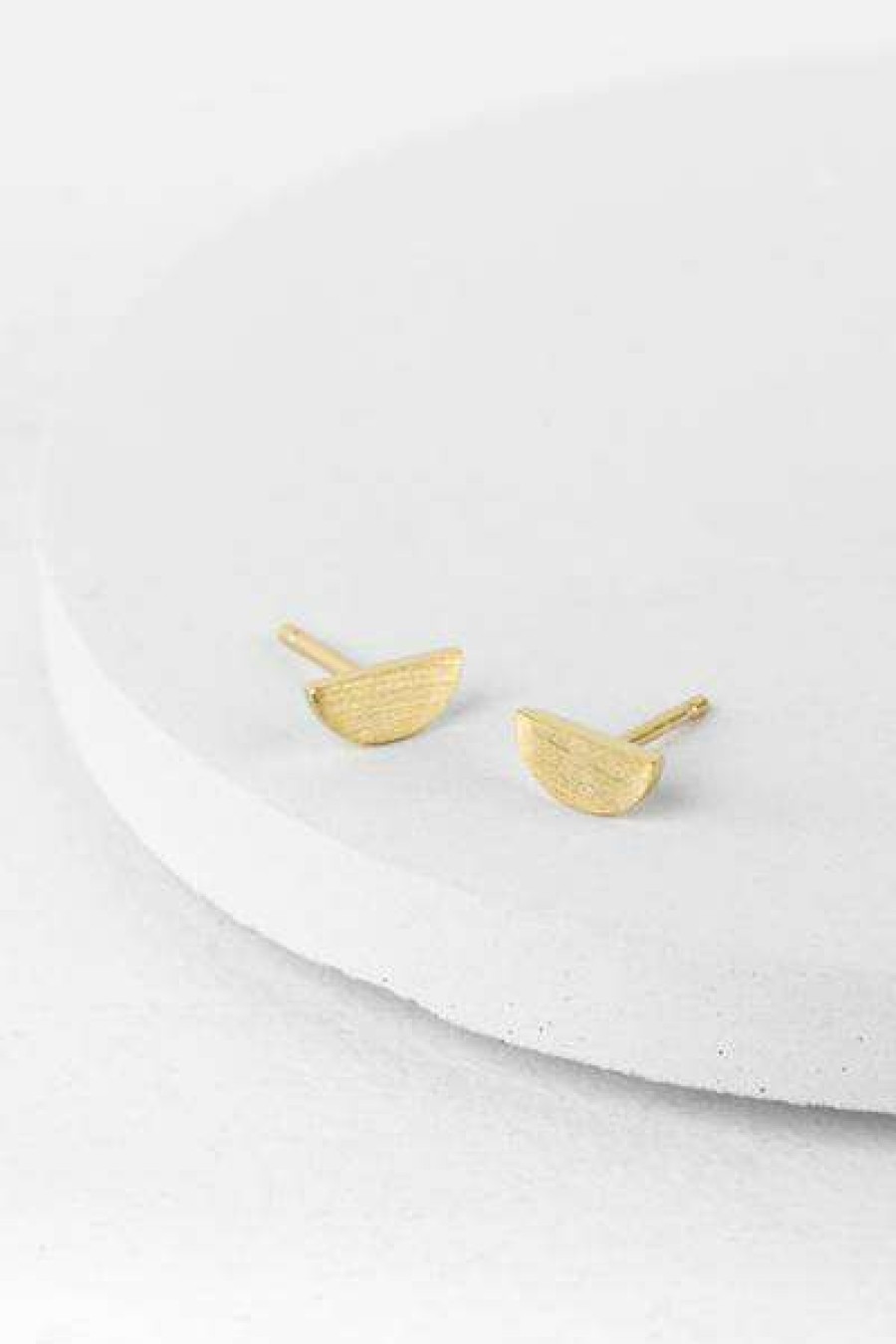 Womens * | One & Eight Gold Semi Circle Studs