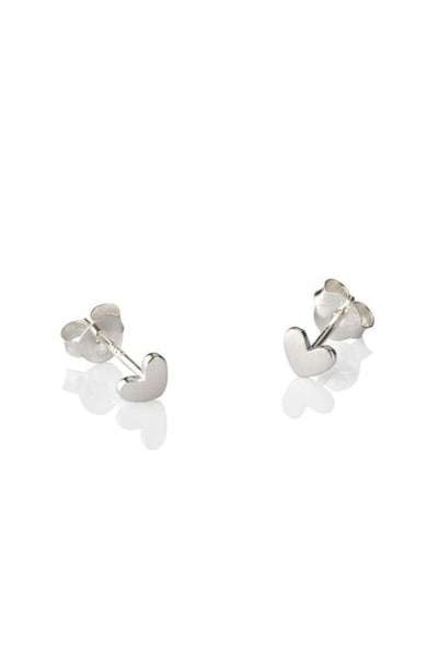 Womens * | One & Eight Silver Heart Studs